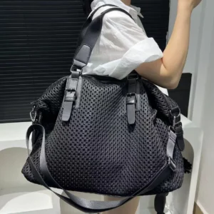 Women's travel bag simple leisure vacation large bag waterproof nylon mesh shoulder messenger bag