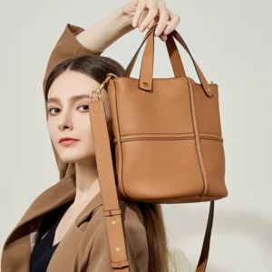 Women Bucket shoulder bag brand design Cowhide ladies handbags and purses genuine leather Tote Bags female messenger Bag Bolsas